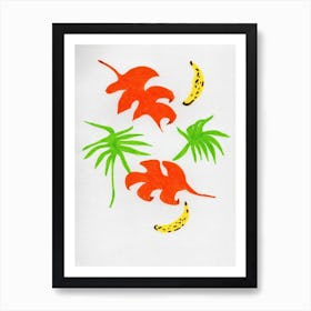 Leaves And Bananas Art Print