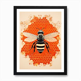 Bee, Woodblock Animal Drawing 3 Art Print