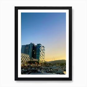 Sunset At The Marina 1 Art Print