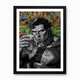 Pop Art Superman Dink Beer Art Print
