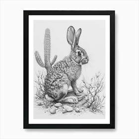 American Sable Rabbit Drawing 2 Art Print