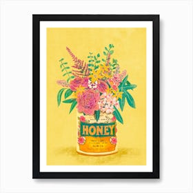 Flowers In A Honey Can Art Print
