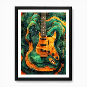 Abstract Guitar Painting music art Art Print