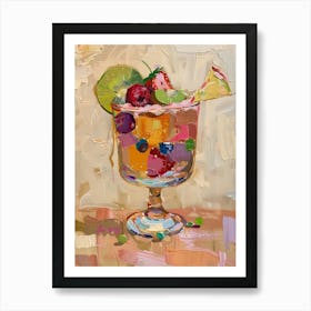 Fruit Jelly Beige Brushstroke Painting Art Print
