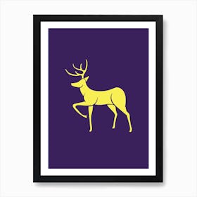 Deer Animal Purple Art Print