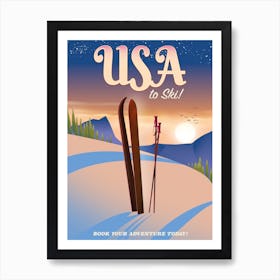 Usa To Ski Travel poster Art Print