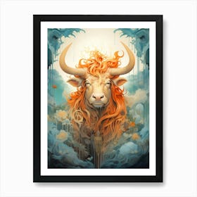 Highland Cow Of The Gods Art Print