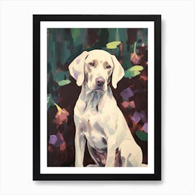 A Weimaraner Dog Painting, Impressionist 4 Art Print