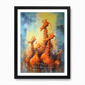 Seahorse Abstract Expressionism 4 Art Print