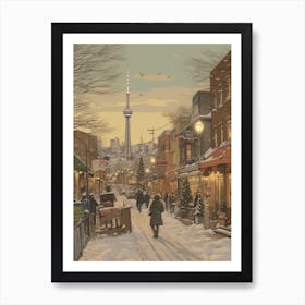 Vintage Winter Illustration Toronto Canada 3 Art Print