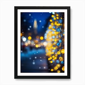 Aglow Magical Background Holiday 2022 Yellow New Year Classic Glow Blurred Beautiful Garl (15) Art Print