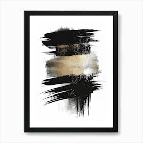 Abstract Black And Gold Painting 89 Art Print