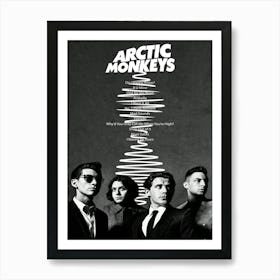 Arctic Monkeys Black And White Vintage Poster Art Print