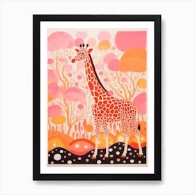 Giraffe Tree Patterns 2 Art Print