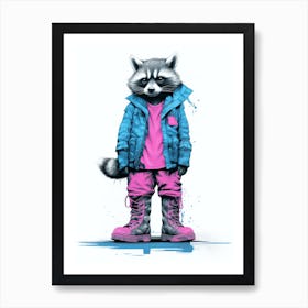 Raccoon Wearing Boots 2 Art Print