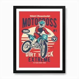 Motocross Extreme Dirt Track 1 Art Print