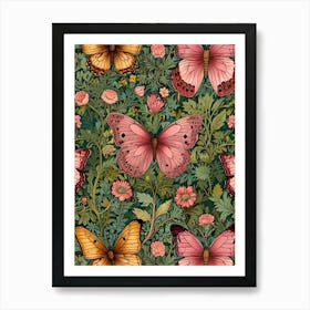 William Morris Butterfly Wallpaper Art Print