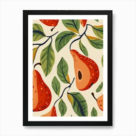 Pear Pattern Illustration 3 Art Print