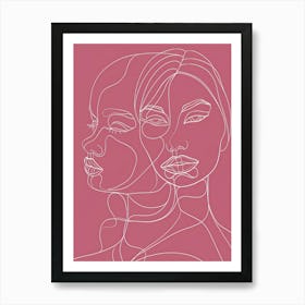 Line Art Intricate Simplicity In Pink 7 Art Print