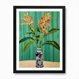 Flowers In A Vase Still Life Painting Kangaroo Paw 1 Art Print