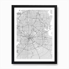 Dallas City Map Art Print