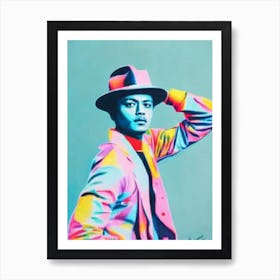 Bruno Mars Colourful Illustration Art Print