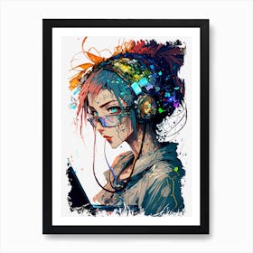 Program code in the head Art Print