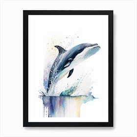 Northern Right Whale Dolphin Storybook Watercolour  (2) Art Print
