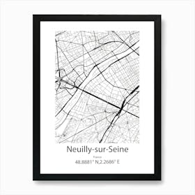 Neuilly Sur Seine,France Minimalist Map Poster