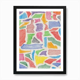 Abstract Art Print Splatters Theme, Colorful Painting. Poster