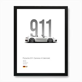 911 Carrera 4 Cabriolet Porsche Art Print