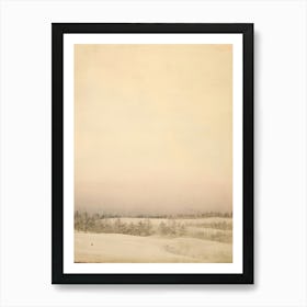 Hokkaido. Winter: Retro Japanese Aesthetic Landscape Wall Art Room Decoration Art Print