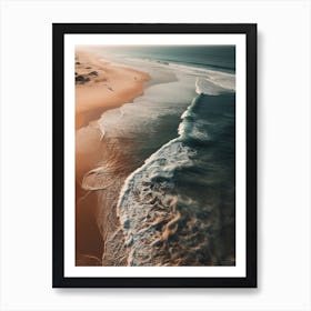 Aerial View Of A Beach In Warm Tones 8 Art Print