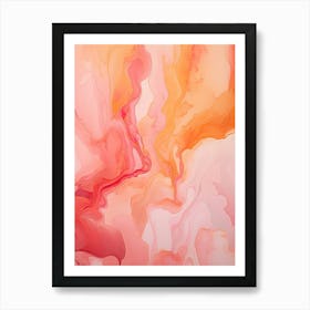 Pink And Orange Flow Asbtract Painting 0 Art Print