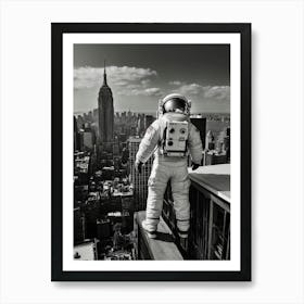 Astronaut On Top Of Empire State Building Art Print