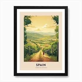 Camino De Santiago Spain 2 Vintage Hiking Travel Poster Art Print