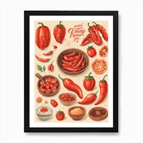 Hot Peppers Art Print