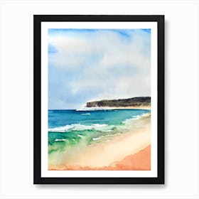 Mona Vale Beach, Australia Watercolour Art Print