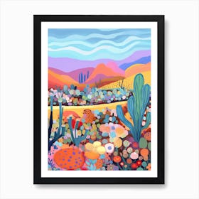 Colourful Desert Illustration 8 Art Print