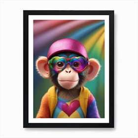 Monkey In Sunglasses 3 Art Print