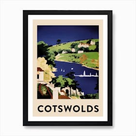 Cotswolds Vintage Travel Poster Art Print