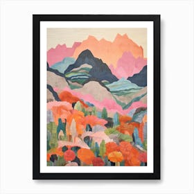 Mount Kanlaon Philippines 1 Colourful Mountain Illustration Art Print