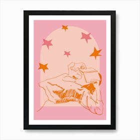 Starry Reading Night Art Print