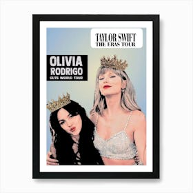 Taylor Swift And Olivia Rodrigo 1 Art Print