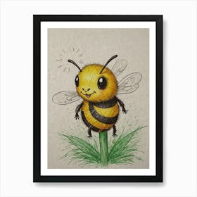 Bee Drawing 2 Art Print