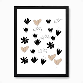 Black And White Flowers Art Print