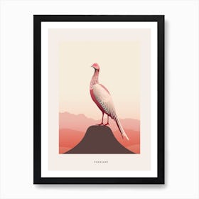 Minimalist Pheasant 3 Bird Poster Art Print