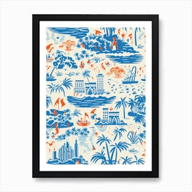 Rio De Janeiro, Brazil, Inspired Travel Pattern 2 Art Print