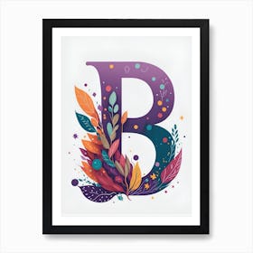 Colorful Letter B Illustration 40 Art Print