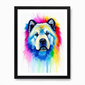 Chow Chow Rainbow Oil Painting Dog Art Print